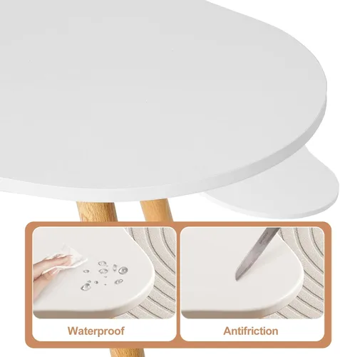 Miniatura 6 de Mesa de centro pequeña, en forma de nube, mesa baja con nubes irregulares, mesa auxiliar de madera para sofá, mesa de té moderna de mediados