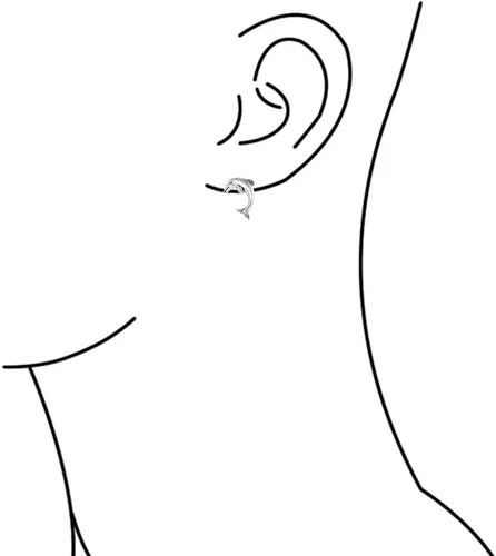 Miniatura 3 de Aretes de plata de ley 925 con diseño náutico hawaiano de luna de miel, vida marina, criatura marina, calamar, pulpo, manatíes, delfín, ballena