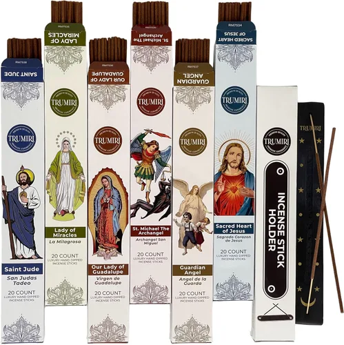 Miniatura 10 de Paquete variado de varitas de incienso gourmet - 120 varillas (6 fragancias x 20 varillas) - Canela, Vainilla, Café, Chocolate - Varillas