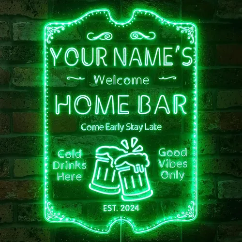 Miniatura 19 de ADVPRO Letrero de neón LED de doble color personalizado con tu nombre para bar casero de cerveza, año de establecimiento, blanco y morado, 16 x 12