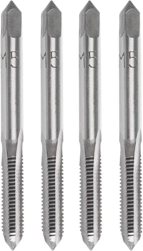 Miniatura 7 de M3 x 0.020 in Máquina de grifo HSS Métrica Mano Derecha Rosca 3 Grifos de flauta recta y enchufe, 4 piezas