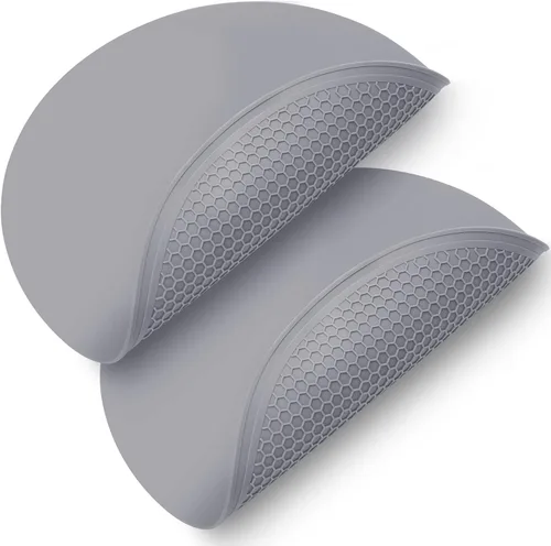 Miniatura 10 de 2 en 1, cubiertas de silicona para almacenamiento de alimentos y tapete para microondas, soporte para tazón, para protección de salpicaduras