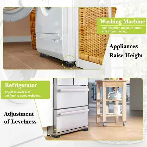 Miniatura 6 de Paquete de 12 elevadores de muebles de 1 pulgada, elevadores de cama ajustables resistentes para mesa, escritorio, sofá, silla, gabinete, marco