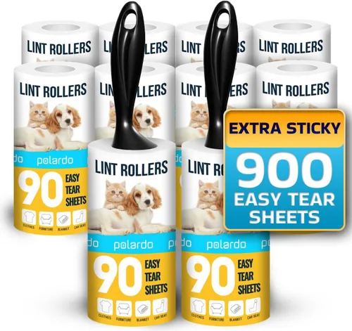 Miniatura 9 de Rodillos de pelusa para pelo de mascotas, pegajosos, removedor de pelusa para sofá, ropa, muebles y alfombra. Removedor de pelo de perro y gato