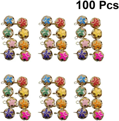 Miniatura 7 de EXCEART Sakura Bell - Accesorios de campanas japonesas huecas de flor de cerezo para colgar suministros de manualidades para manualidades, joyas