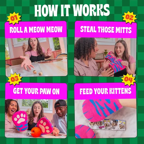 Miniatura 3 de MCMILLER ENTERTAINMENT El juego de guantes The Cat Mitt: juego de mesa familiar histéricamente divertido para niños, adolescentes y adultos juego