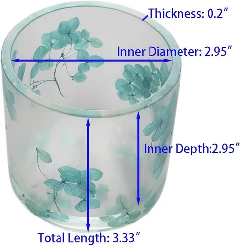 Miniatura 4 de Paquete de 2 moldes de silicona cilíndricos de resina cilíndrica grandes, 2.95 x 2.95 pulgadas, moldes para macetas y soportes para bolígrafos