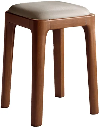 Miniatura 23 de Wooden Dining Chairs Backless,Kitchen Chairs Stool Stackable,Dining Room Chair with PU Leather Cushion,Square Living Room Chair for Kitchen, Dining