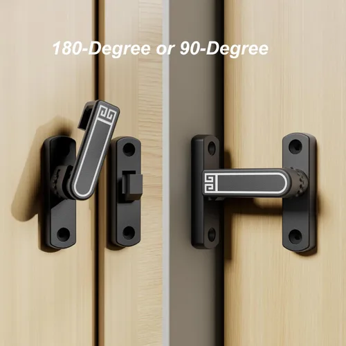 Miniatura 2 de ETEKJOY Cerradura de Pestillo Abatible de Altura Ajustable 90/180 Grados Cerradura de Pestillo de Puerta Deslizante/Batiente para Granero Garaje