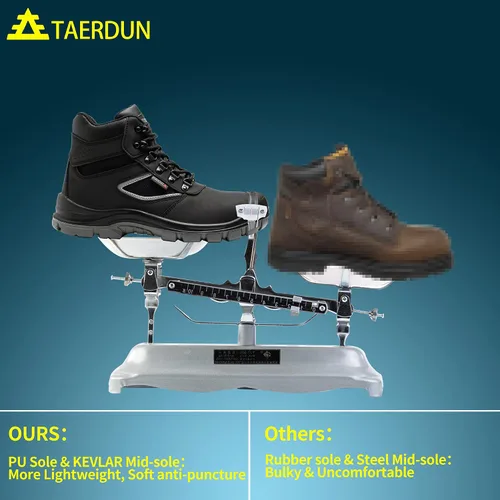 Miniatura 4 de TAERDUN Botas con punta de acero para hombre, impermeables, antideslizantes, transpirables, cómodas, ligeras, industriales y de construcción, botas