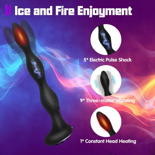Miniatura 2 de Juguetes sexuales masculinos con cuentas anales, juguetes para adultos con estimulación de choque de calor, vibrador, 50 juegos múltiples