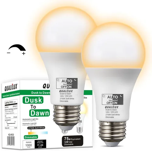 Miniatura 7 de Qualilux Bombillas de luz del atardecer al amanecer, bombillas LED de detección de luz automática para exteriores, luz diurna, MR16 GU10 paquete