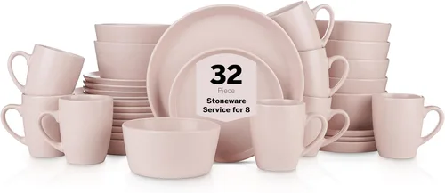 Miniatura 19 de Stone Lain Jules Modern - Juego de vajilla redonda de cerámica de 16 piezas, juego de platos y cuencos, juego de platos para 4, color negro