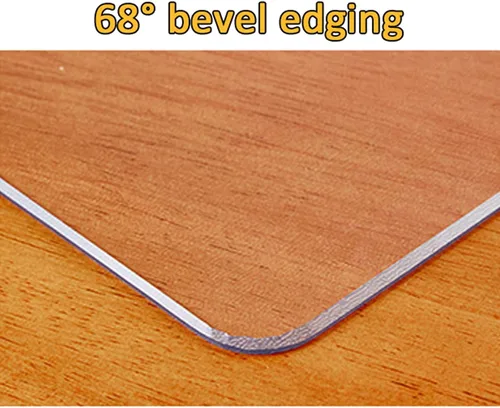 Miniatura 3 de Protector de mesa transparente mate, PVC de 0.118 in (borde biselado), impermeable, antideslizante, para vidrio, mármol, granito, mesa de comedor