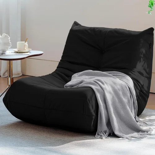 Miniatura 15 de Silla Puf, Silla Puf Loveseat junto a la Chimenea Sofá Puf para Adultos, Sillas Puf de 2 Plazas para Adolescentes con Espuma de Alta Resistencia