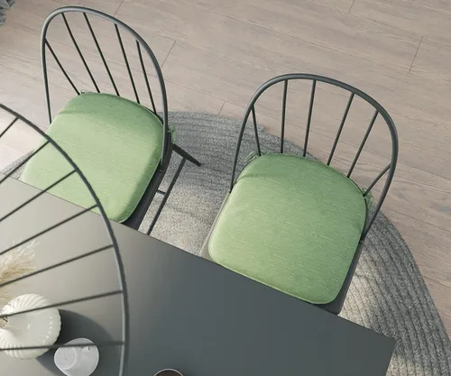 Miniatura 6 de Cojín para silla antideslizante para exteriores, cojines de asiento para silla de comedor en forma de U con lazos, 14 x 14 pulgadas, juego de 2 Azul