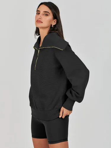 Miniatura 4 de ANRABESS Sudaderas con capucha para mujer, de gran tamaño, con cremallera de un cuarto, para adolescentes, niñas, ropa de moda Y2K