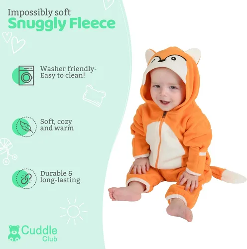 Miniatura 53 de Enterizo de vellón para bebé, rómper de una sola pieza con capucha para niños, ropa para exteriores, chaqueta infantil