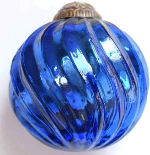 Miniatura 6 de Juego de 4 adornos de vidrio de mercurio rojo (bola antigua en relieve de 3.15 pulgadas) perfectos para árbol de Navidad, decoración colgante