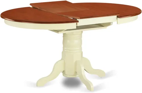 Miniatura 5 de East West Furniture AVAT7-WHI-W Juego de mesa de comedor de 7 piezas consta de una mesa de comedor ovalada con hoja de mariposa y 6 sillas