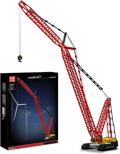 Mould King 17015 Technology Crawler Crane Kit de bloque de construcción, grúa sobre orugas resistente con motores para adultos, 4318 piezas de