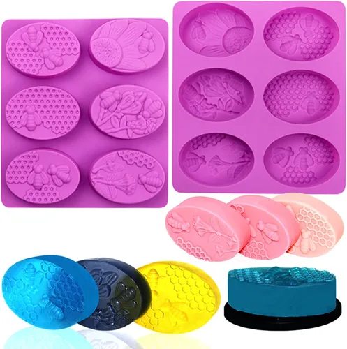 Miniatura 8 de Moldes de jabón de Navidad, 2 moldes de silicona de Navidad para velas, jabones, mini pasteles, árbol de Navidad, copo de nieve, Papá Noel