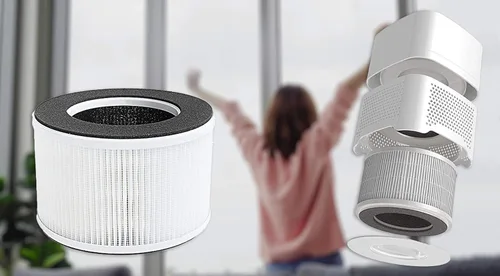 Miniatura 7 de Filtro de repuesto True HEPA, compatible con hOmeLabs Home 4 en 1 compacto HEPA purificador de aire HME020020N solamente, AKJ050GE, paquete de 2