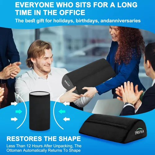 Miniatura 7 de TALSTILA Reposapiés para debajo del escritorio en el trabajo, reposapiés con bolsillos cálidos y de felpa, taburete ergonómico de espuma, reposapiés