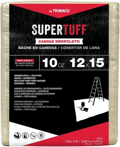Miniatura 6 de Trimaco SuperTuff - Paño de lona pesada de 10 onzas de grosor, 4 pies x 5 pies