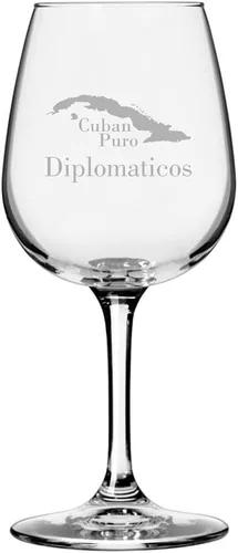 Miniatura 3 de Cuaba - Copa de vino multiusos con temática de cigarro cubano grabada de 12.75 onzas