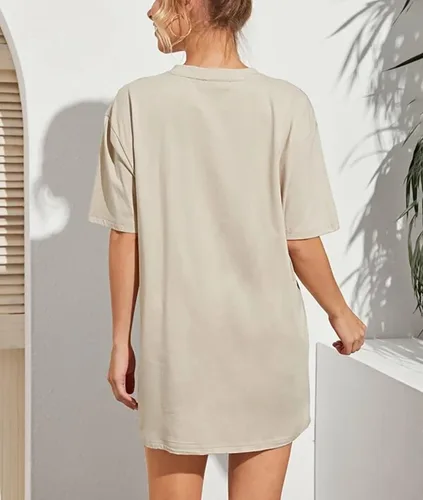 Miniatura 3 de Meladyan Camiseta holgada de manga corta con cuello redondo y estampado gráfico para mujer