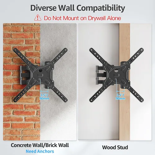 Miniatura 9 de MOUNTUP Soportes de pared para TV para la mayoría de televisores de 26 a 60 pulgadas, soporte de TV de movimiento completo con giro y extensión