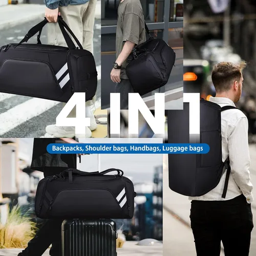 Miniatura 6 de Bolsa de gimnasio para hombres y mujeres, bolsa de viaje grande de 58 litros con compartimento para zapatos y bolsillo húmedo, bolsa deportiva