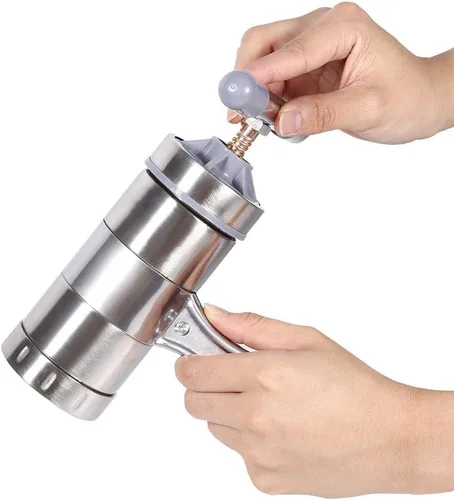 Miniatura 2 de Máquina de fideos para pasta, portátil de acero inoxidable, operada manualmente, máquina de hacer pasta, exprimidor de fideos, máquina de hacer