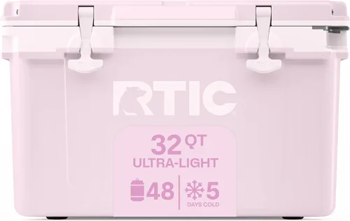 Miniatura 14 de RTIC Enfriador duro ultraligero de 32 cuartos de galón, baúl de hielo portátil aislado de 13 libras, capacidad de 48 latas, retención de hielo de 5