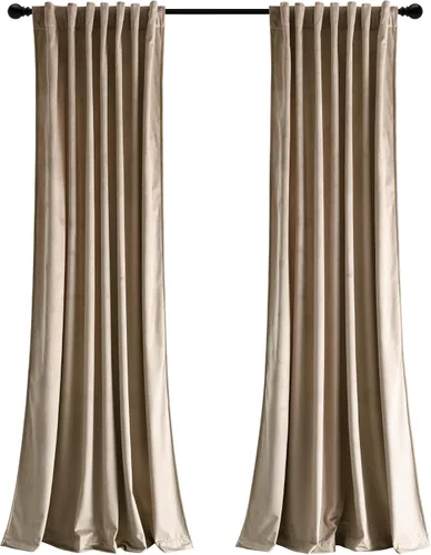 Miniatura 10 de Lush Decor Prima Velvet - Par de paneles de cortinas para ventana con pestaña trasera y bolsillo para cortinero, 84 pulgadas de largo x 54 pulgadas