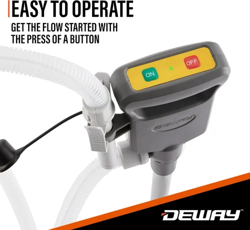 Miniatura 4 de Bomba de transferencia de combustible automática DEWAY con parada automática y pitido, potente alimentación por batería AA con opción