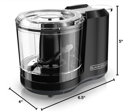 Miniatura 7 de Picador eléctrico Black + Decker HC306 1 y 1/2 tazas con un solo toque, color blanco, Capacidad de 1.5 tazas con ensamble mejorado y tapa, Negro