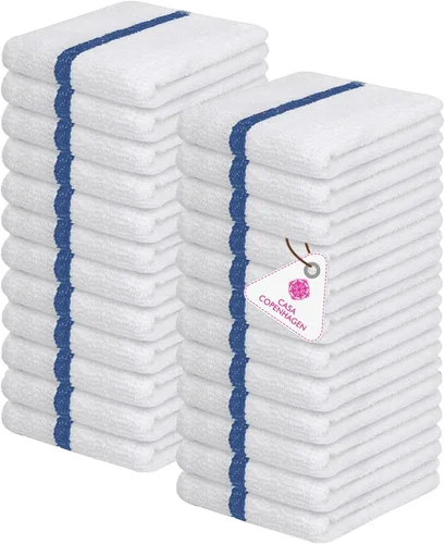 Miniatura 111 de CASA COPENHAGEN Juego de 6 toallas de palomitas de maíz, color azul polvoriento, 21.16 oz/m², 2 toallas de baño, 2 toallas de mano y 2 toallas
