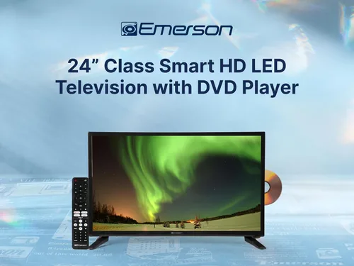 Miniatura 9 de Emerson ESTD-2400 Smart TV HD de 24 pulgadas con reproductor de DVD integrado, pantalla LED de 720p, transmisión Wi-Fi, entradas HDMI, USB y RCA