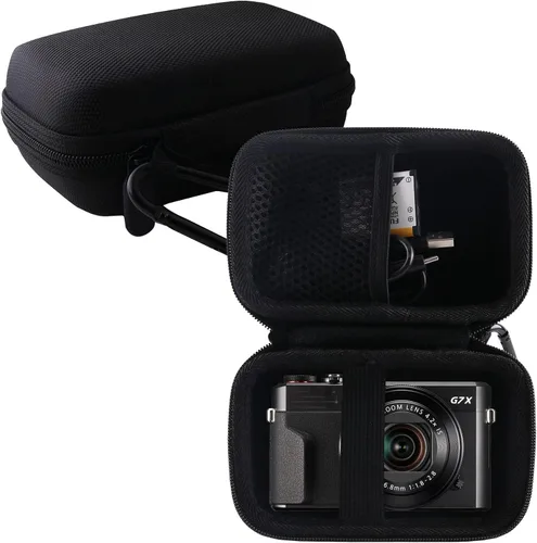 Miniatura 7 de Estuche rígido de transporte para cámara digital Canon PowerShot G7X Mark III/G7X Mark II/G7 X, compatible con cable USB y baterías adicionales