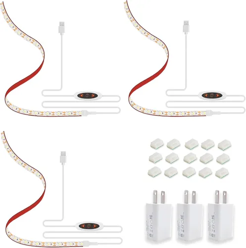 Miniatura 9 de Tira de luz para máquina de coser, tira de luz LED adhesiva de 11.8 pulgadas, tira de luz decorativa regulable de varios niveles, lámpara de costura