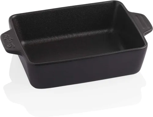 Miniatura 20 de Sweejar Plato de Cerámica para Hornear, Bandeja Rectangular Pequeña para Hornear con Asas Dobles, 20 Oz para Cocinar, Brownie, Cocina, 6.5 x 4.9 x