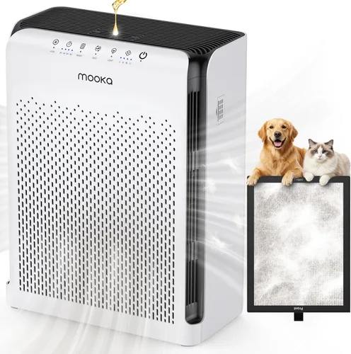 Purificadores de aire para el hogar, habitación grande de hasta 2200 pies cuadrados, purificador de aire MOOKA para el hogar, mascotas, dormitorio