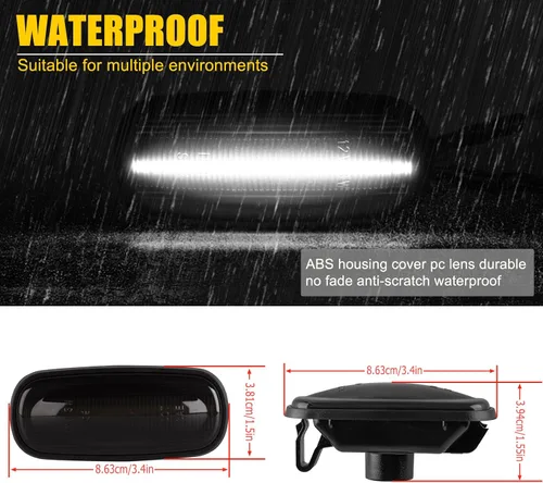 Miniatura 4 de POPMOTORZ 4 Piezas Luz LED Marcadora Lateral de Guardabarros Lámpara Marcadora Lateral Trasera de Caja Compatible con Dodge RAM 2500 3500 SLT ST