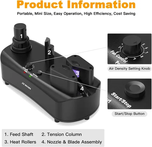 Miniatura 2 de Máquina de almohada de aire para embalaje rápido – JZBRAIN 110V YE300 Air Cushion Machine sella a 7.2-9.8 pies/min Envoltura de embalaje de burbujas