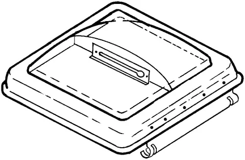 Miniatura 3 de Tapa de ventilación de policarbonato blanco irrompible de Camco 40160/40167 (pre 1994), Ventline (modelos anteriores al 2008) / Elixir