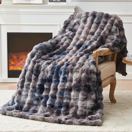 Miniatura 25 de EMME Manta de Forro Polar Sherpa Suave Reversible de Felpa Esponjosa Grande, Manta Bohemia Decorativa Cálida y Ligera para Sofá, Sillón, Dormitorio