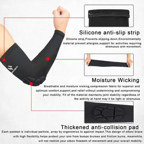 Miniatura 7 de 2 piezas acolchadas coderas de compresión para brazo de apoyo protector