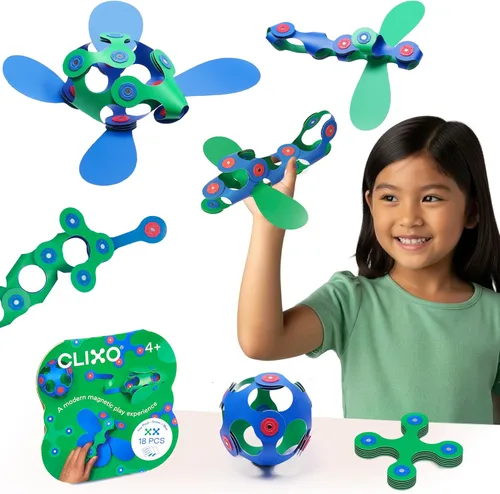 Clixo Itsy - Juguete magnético para niños, flexible, duradero, juguete de construcción magnético que aumenta la imaginación. Experiencia educativa